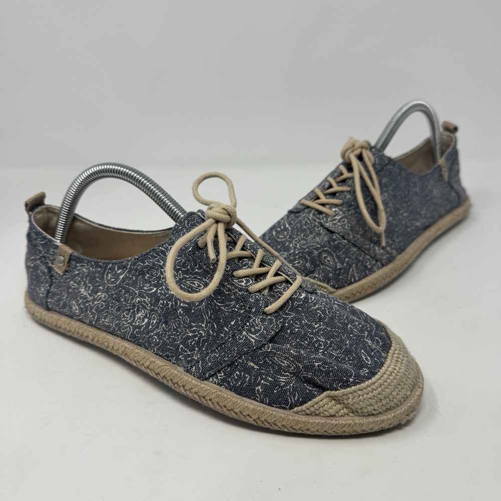 Roxy Espadrille Womens 7.5‎ Blue Flora Leonie Paisley Lace Up Casual Comfort